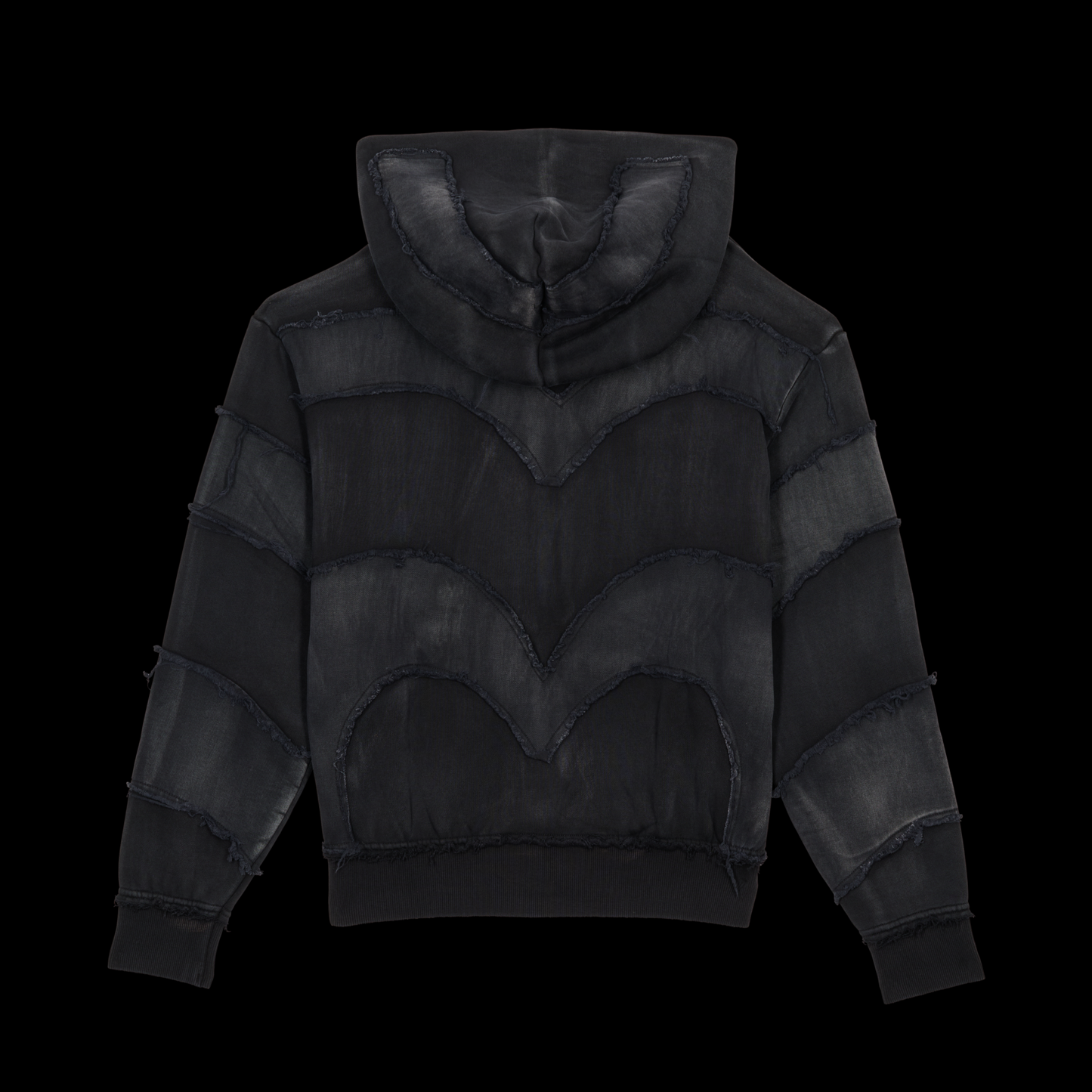 Zip Hoodie Frayed 808 - Noir
