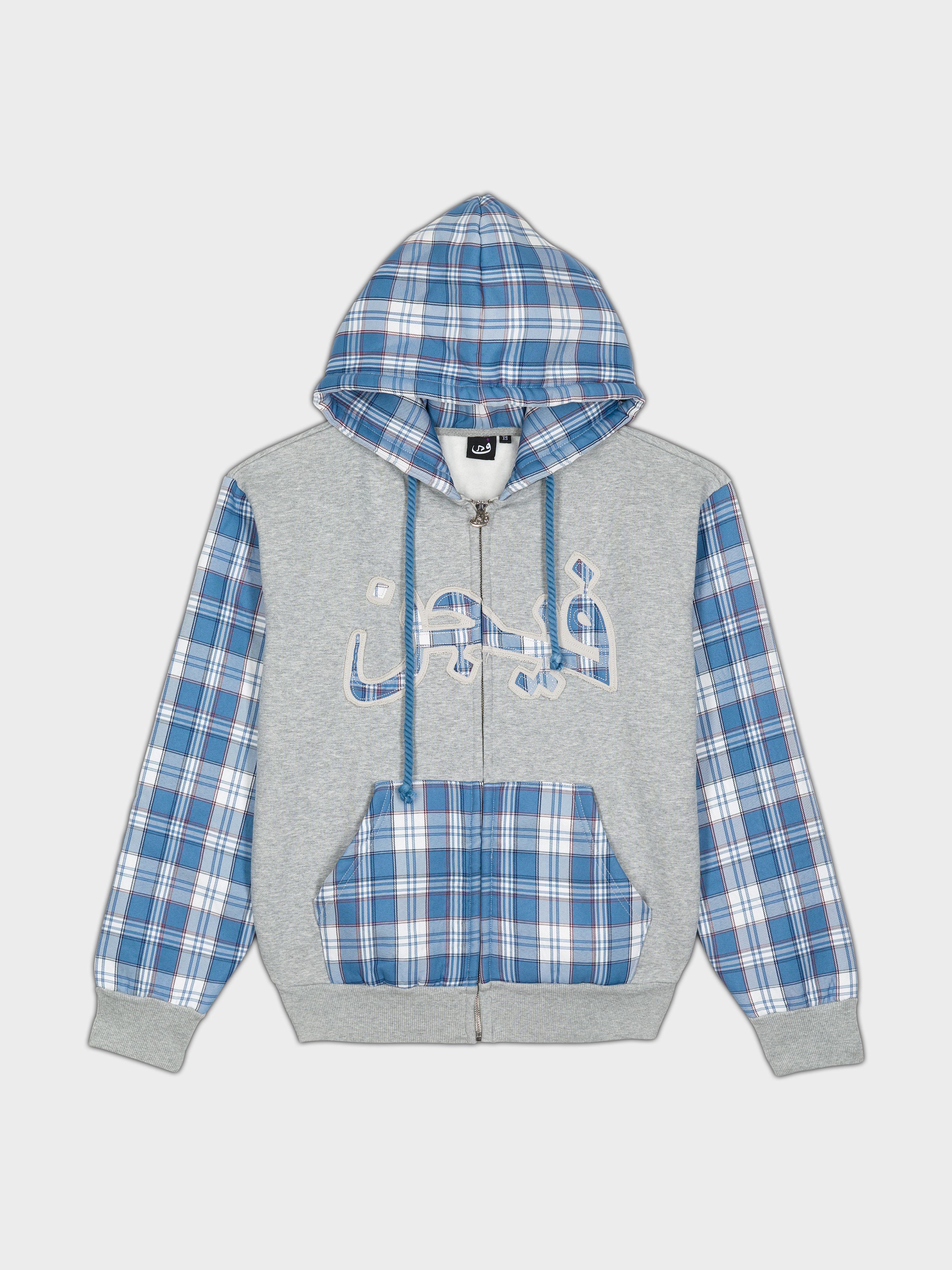 Zip Hoodie ARABIC Plaid - blue – 808VISION