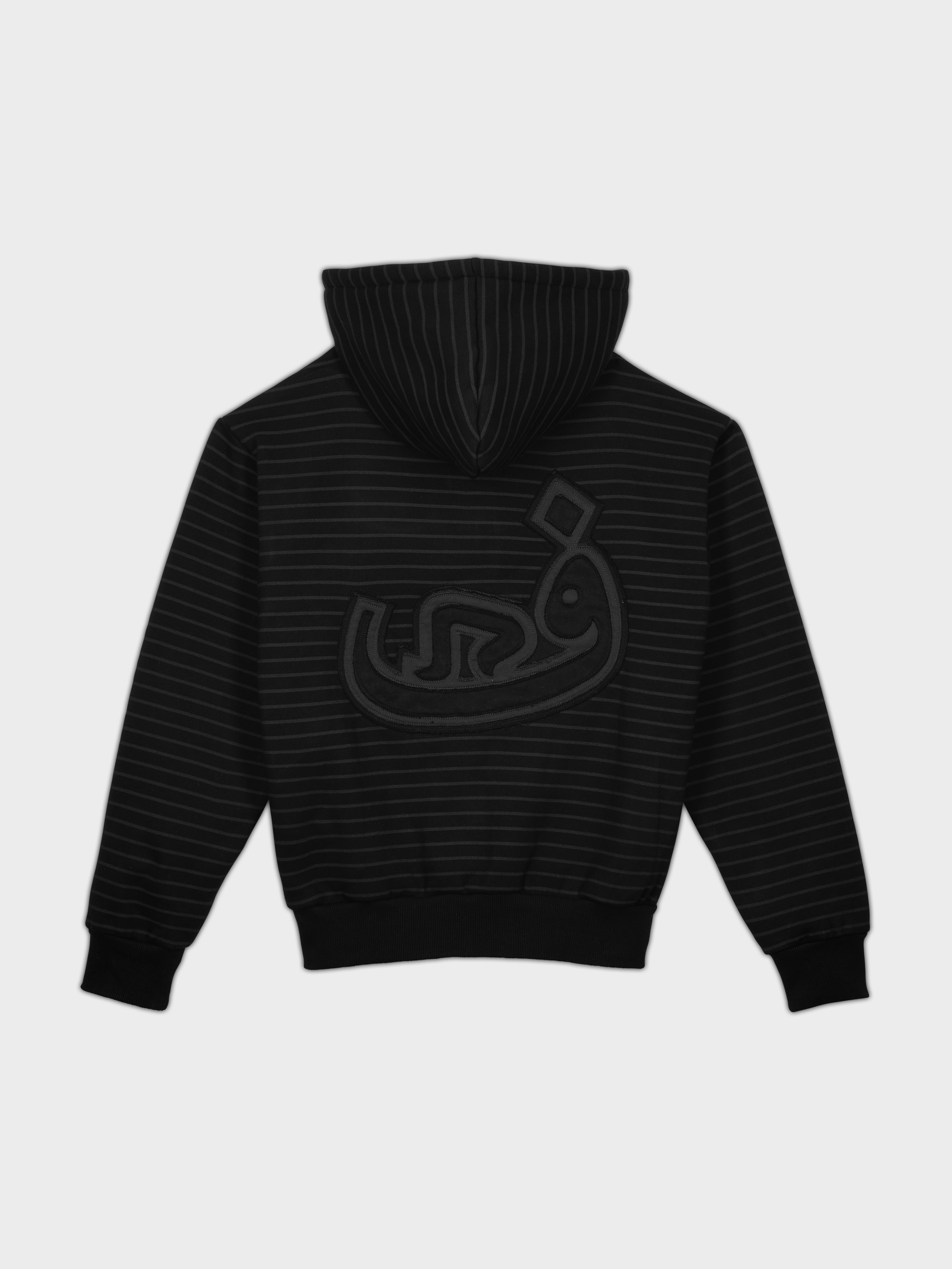 Zip Hoodie Stripe Frayed - Black – 808VISION