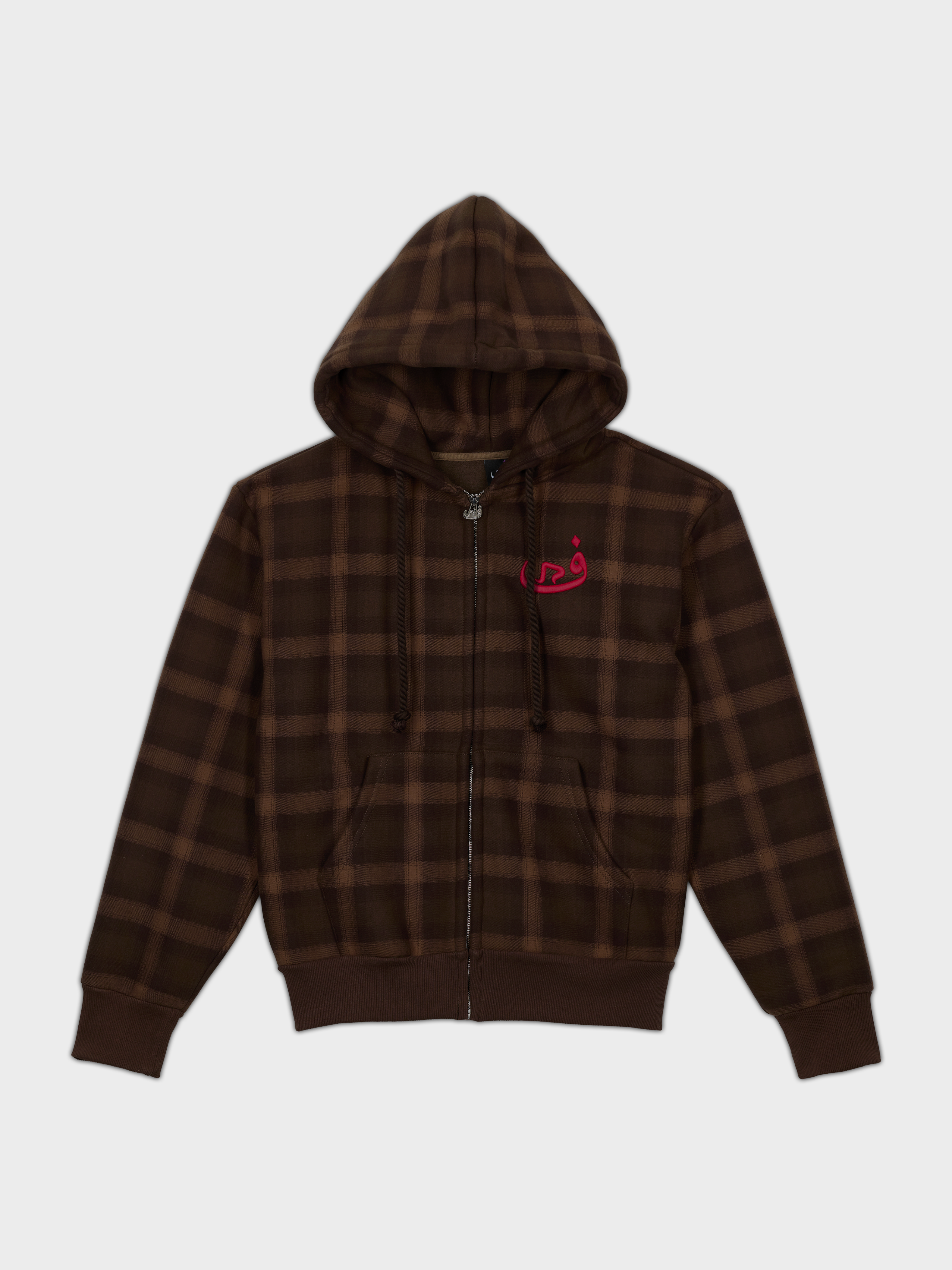 Zip Hoodie Plaid - Brown – 808VISION
