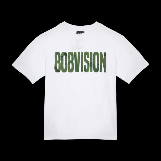 T-shirt 808VISION Camo - Blanc & Vert