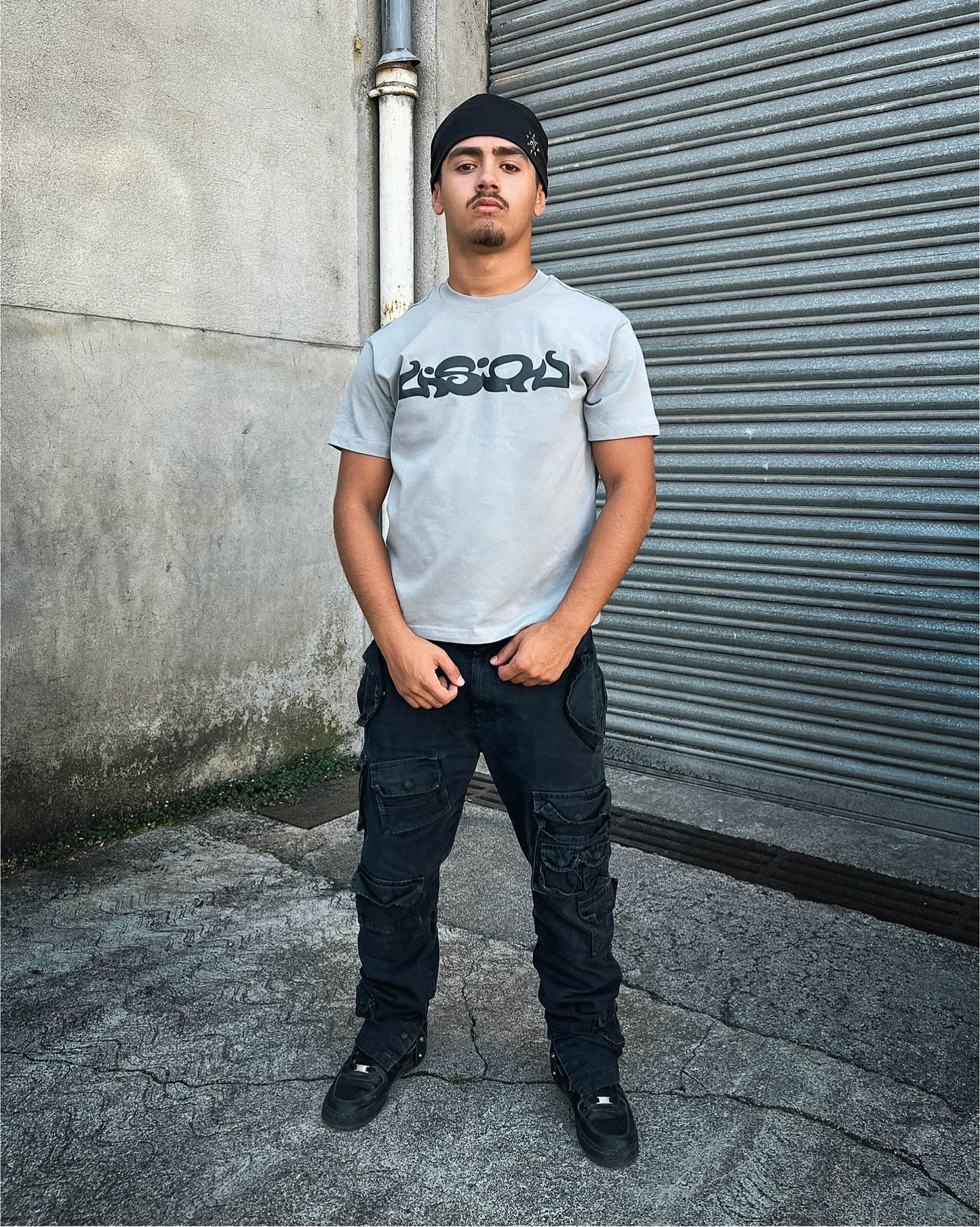 T-Shirt mit Aufdruck „Bubble“ - Grau