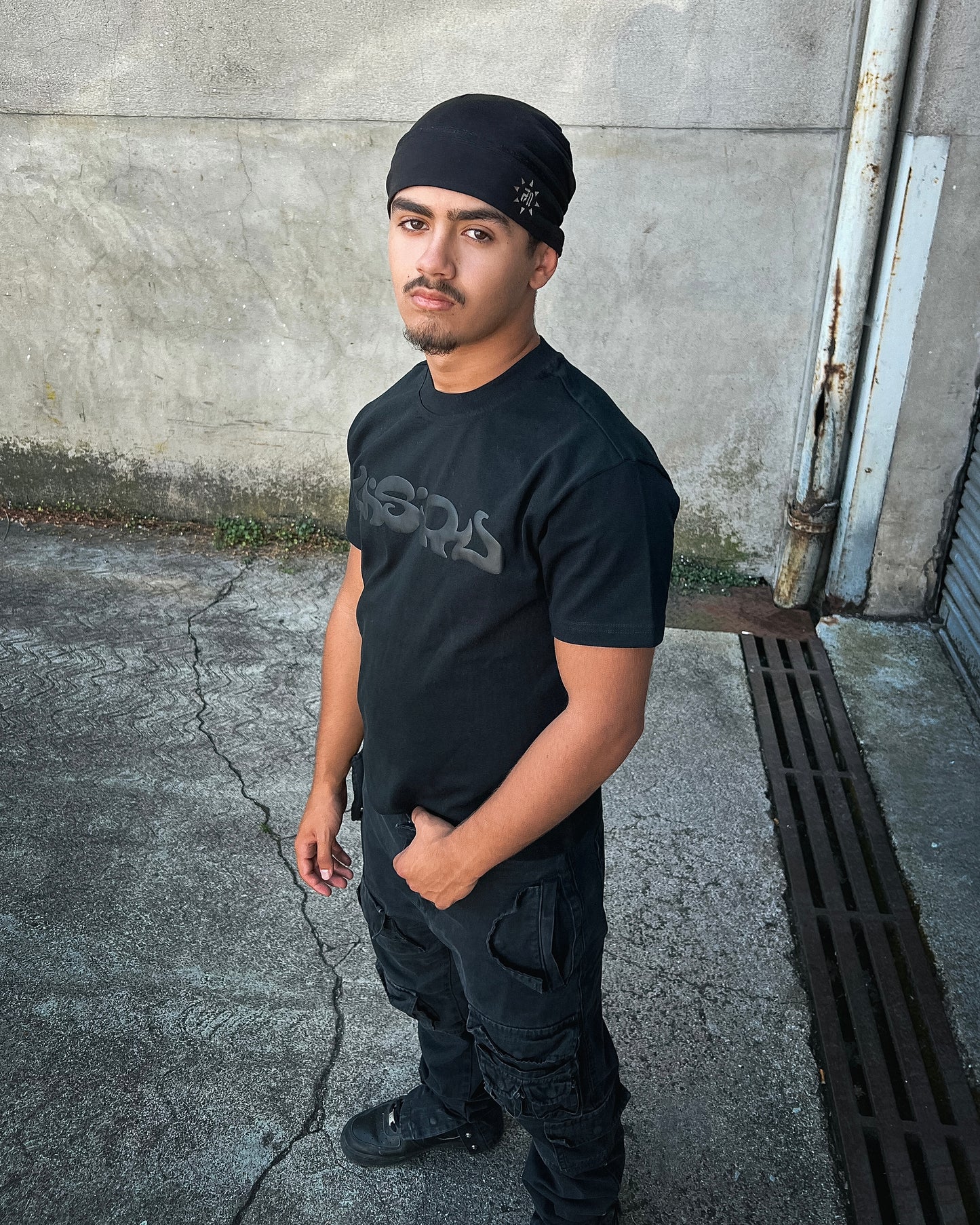 T-Shirt mit Aufdruck „Bubble“ - Schwarz