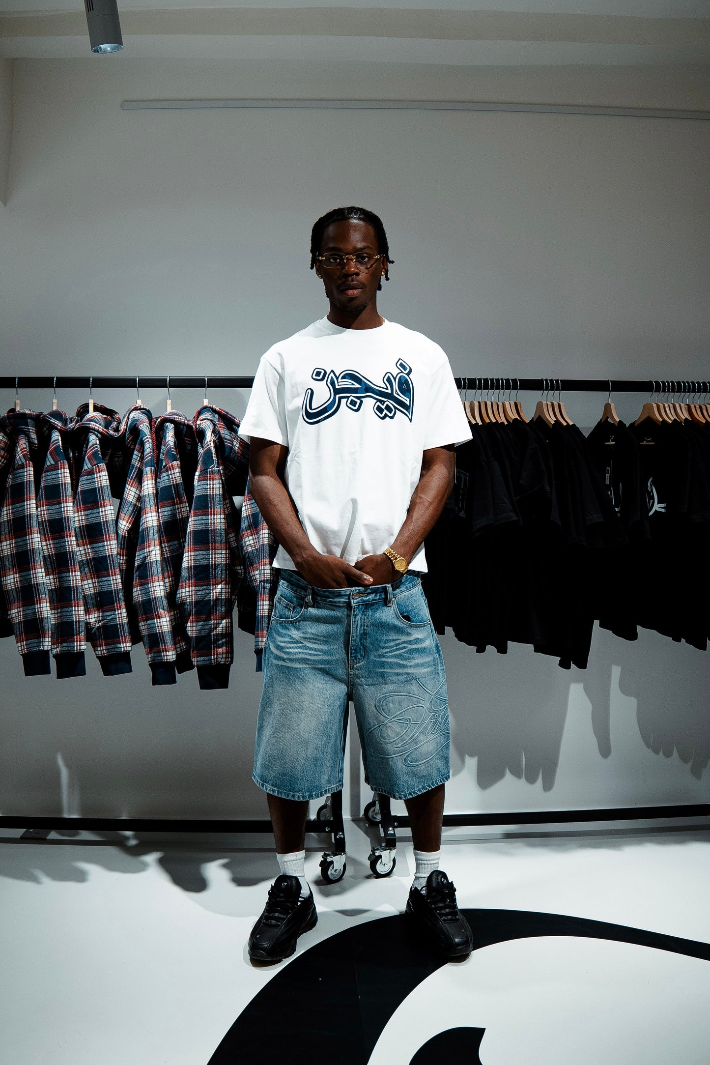 T-shirt Arabic Camo - Blanc & Bleu