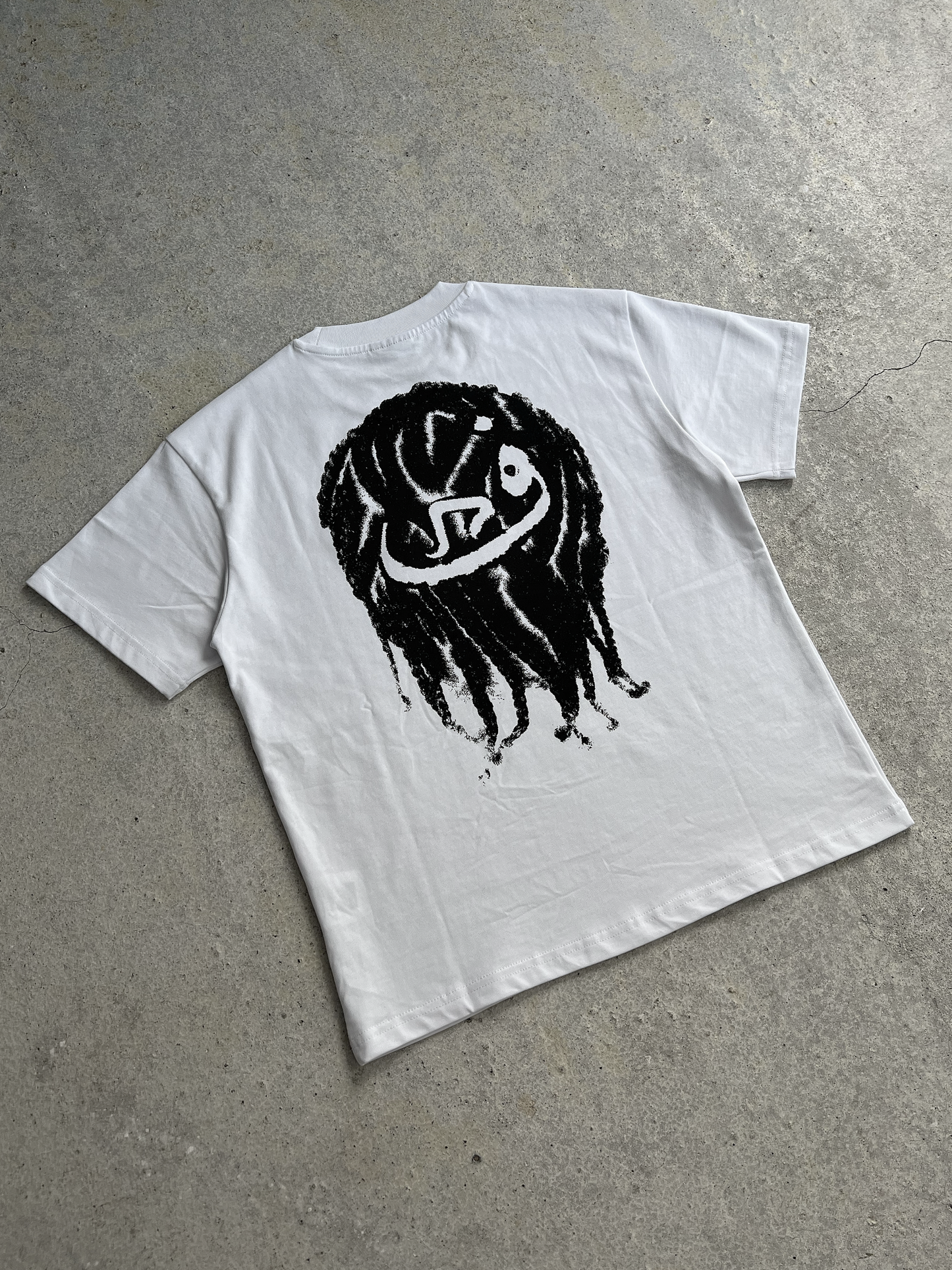 T-Shirt mit Zopfmuster - Weiß