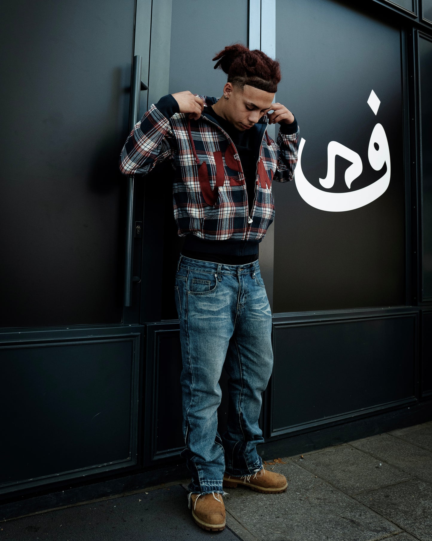 Zip Hoodie VSN Plaid - Red