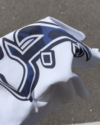 T-shirt Arabic Camo - Blanc & Bleu