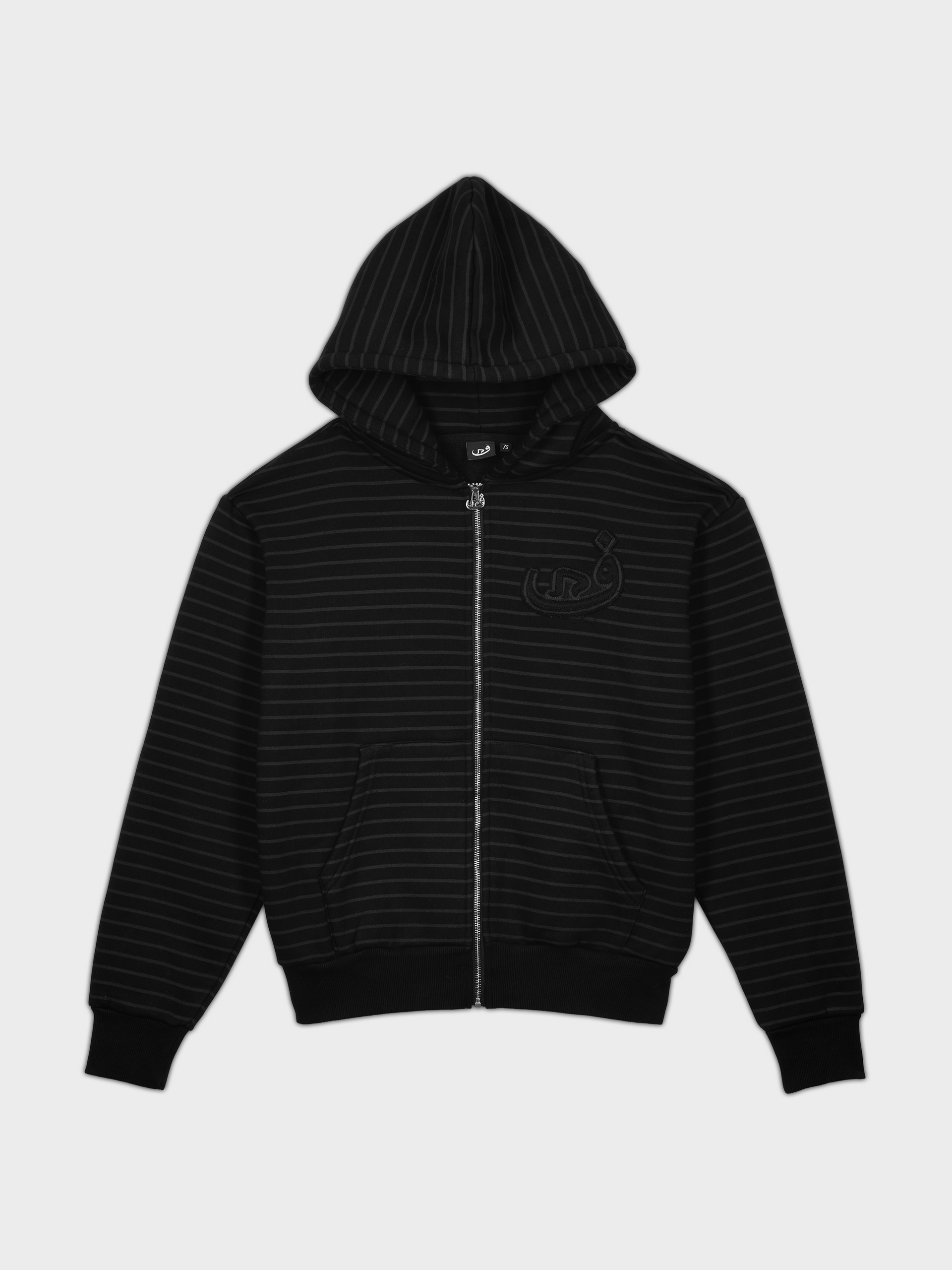 Zip Hoodie Stripe Frayed - Black – 808VISION