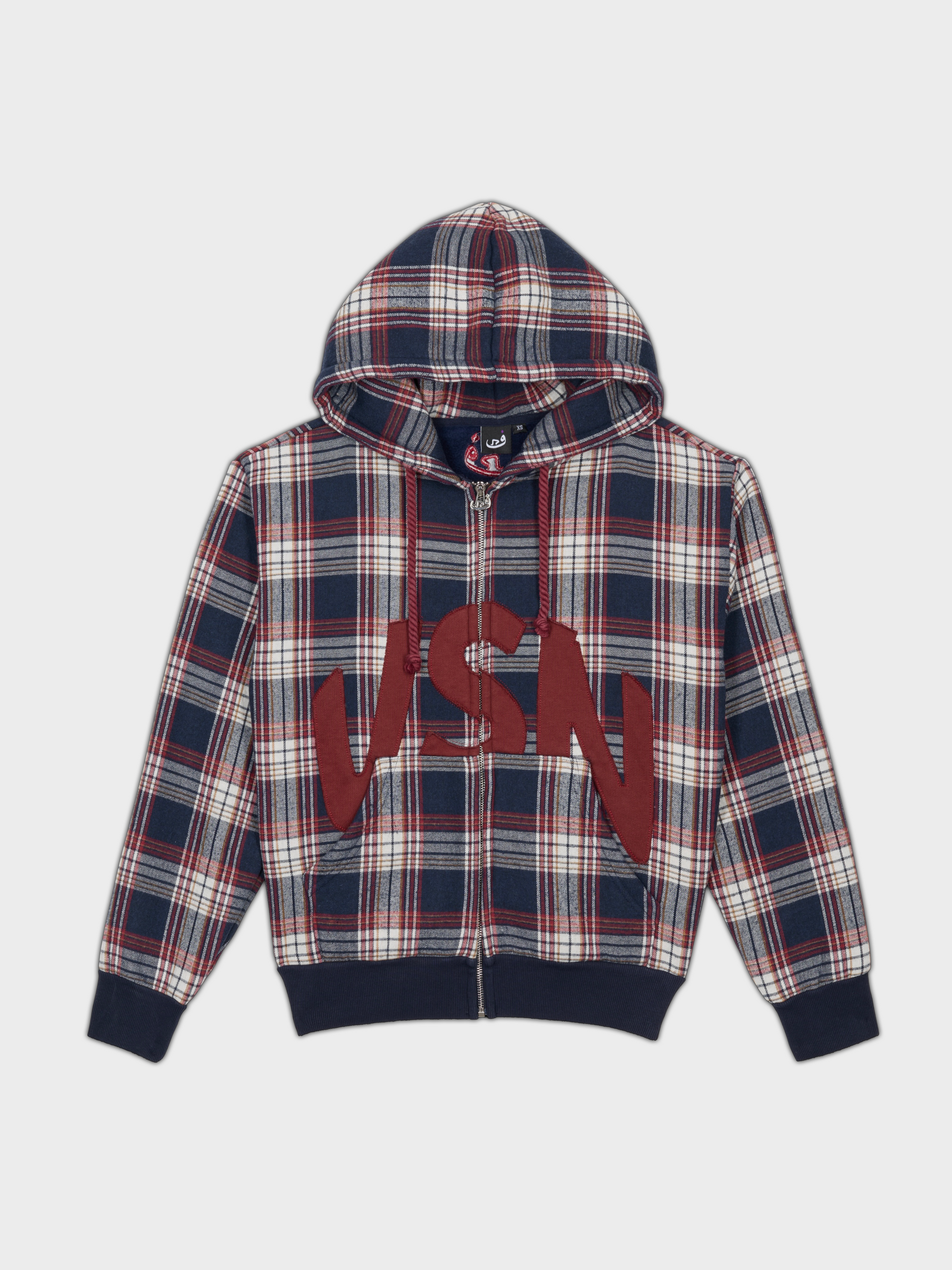 Zip Hoodie ARABIC Plaid - blue