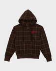 Zip Hoodie Plaid - Brown