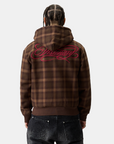 Zip Hoodie Plaid - Brown