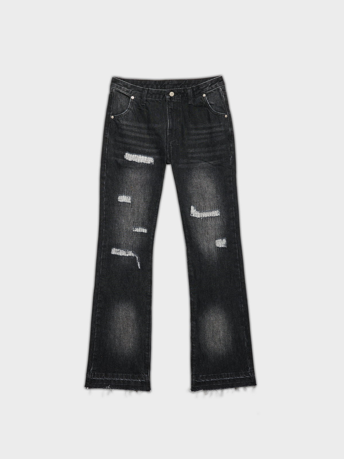 Jeans Flared Frayed - Black – 808VISION