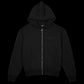 Zip Hoodie Stripe Frayed - Black