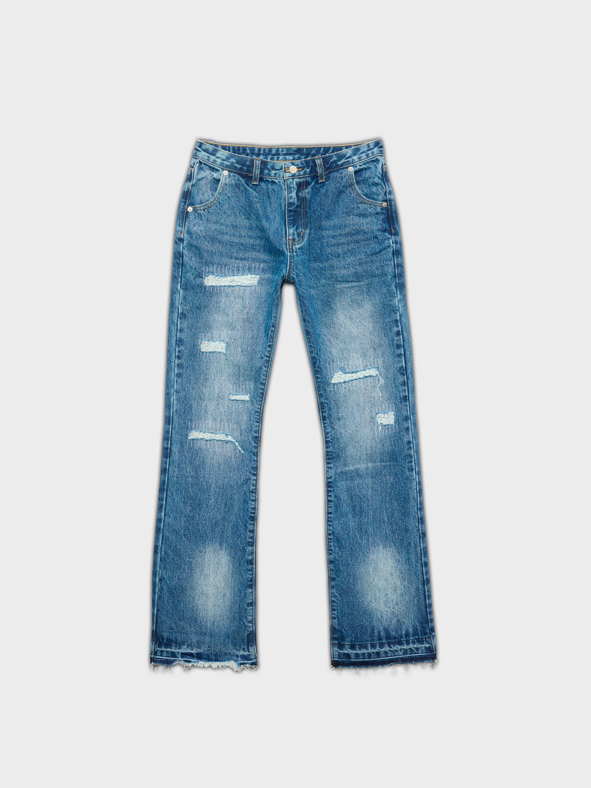 Jeans Flared Frayed - Blue – 808VISION