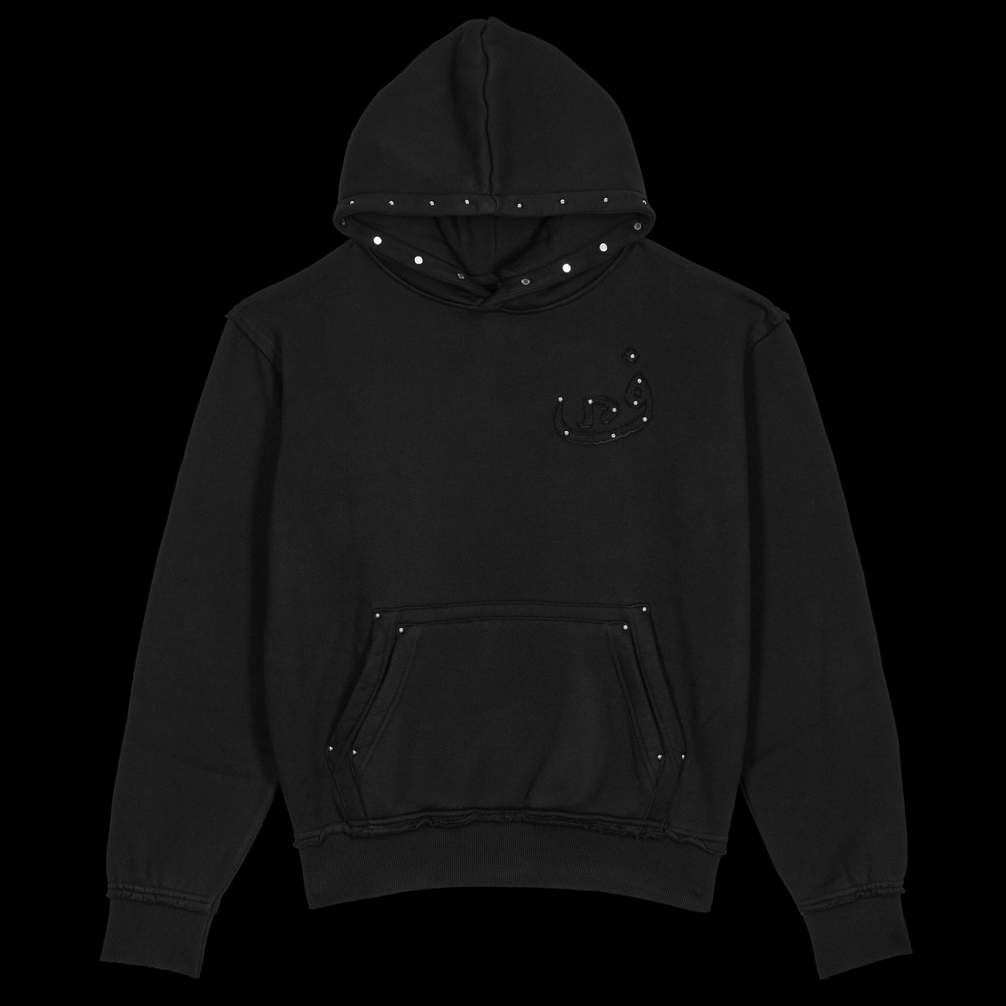 Hoodie Button - Black