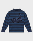 Polo Shirt Stripe Frayed - Blue