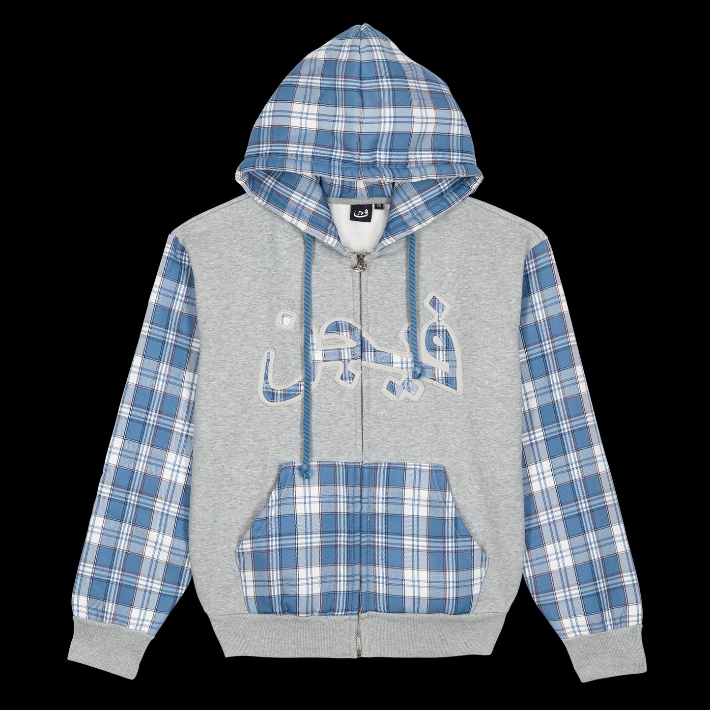 Zip Hoodie ARABIC Plaid - blue