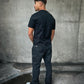 T-Shirt mit Fransen - Schwarz