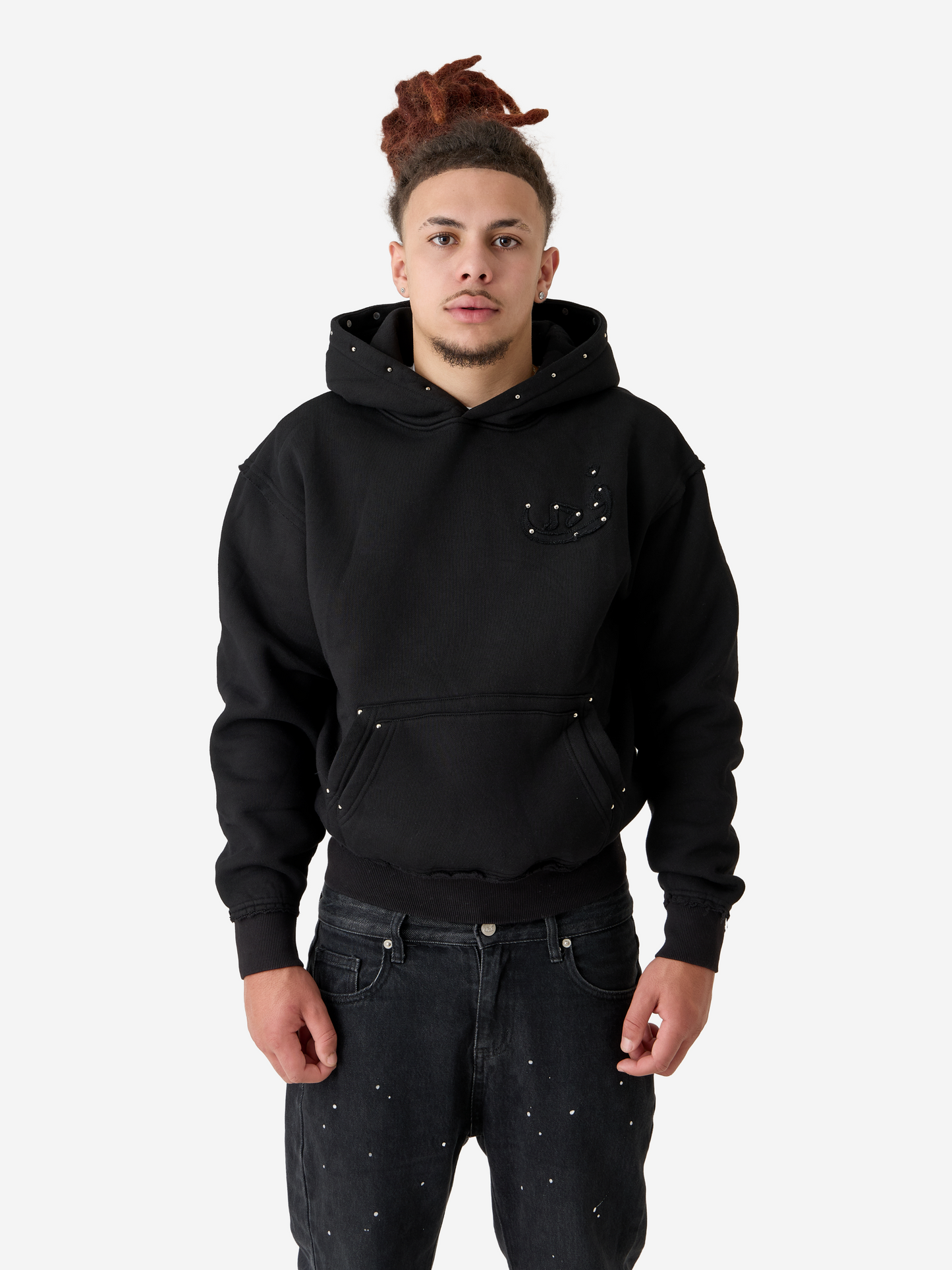 Hoodie Button - Black